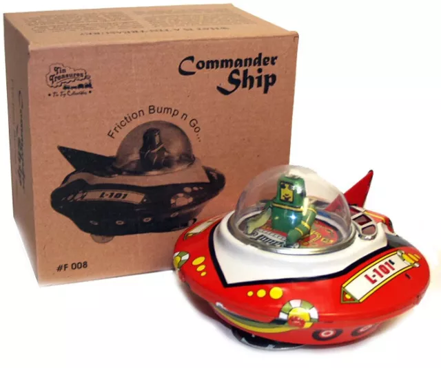 Astronaut Flying Saucer Space Space Commander Wind Tin Toy Gyro Action