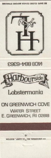 Vintage Matchbook Cover. Harbourside Lobstermania. E. Greenwich, Ri.