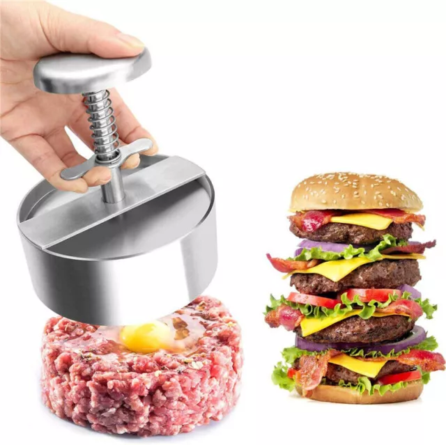 Hamburgerpresse Patty Maker Edelstahl Fleisch Rindfleisch KäSe Veggie Burger