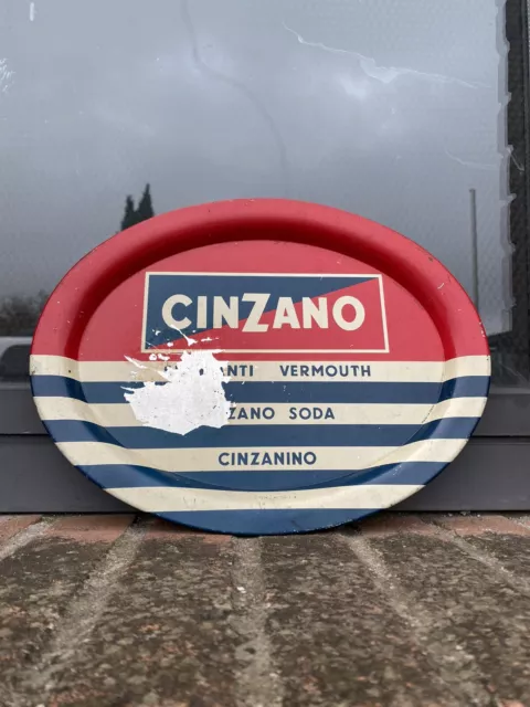 🔺Vassoio INSEGNA  CINZANO TABELLA EMAILLEE ARREDO PLAQUE CAMPARI VINTAGE enamel