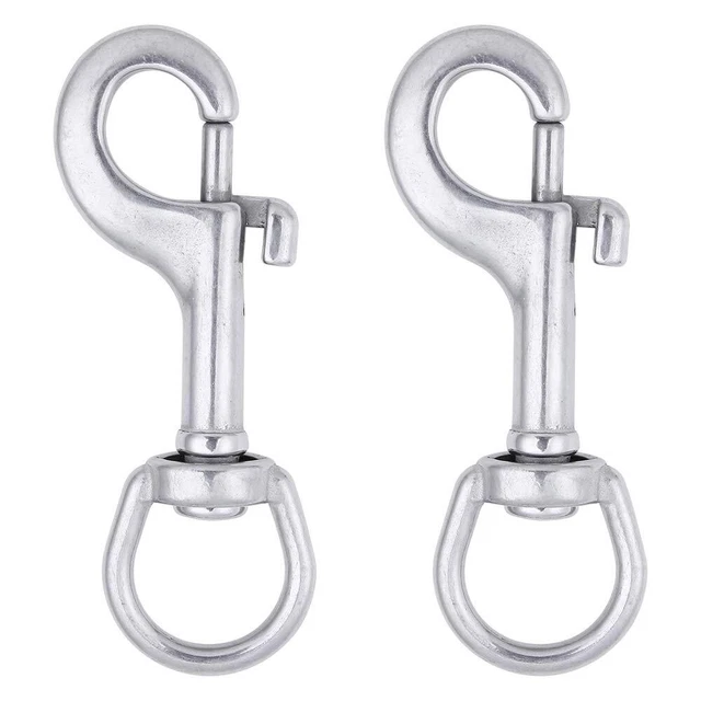 2-Pack 316 Stainless Steel Swivel Eye Bolt Snap Hook Marine Grade Single
