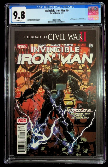 INVINCIBLE IRON MAN #9 CGC 9.8, 1st full app Riri Williams, Marvel Comics 7/2016