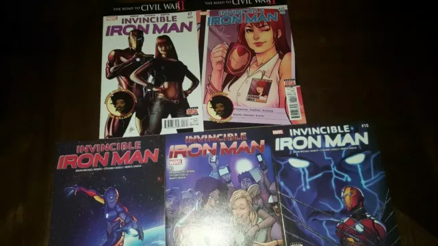 Invincible Iron Man #7 3rd Print #10 2nd Print + 3 riri williams ironheart