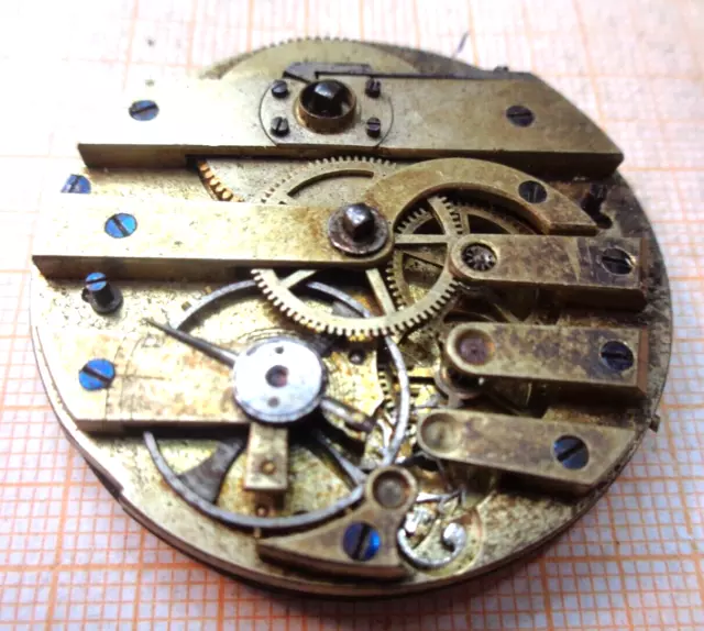 Altes Schlüsselaufzug Taschenuhr Werk Anker defekt für Teile D=42,9 mm ca.CL133