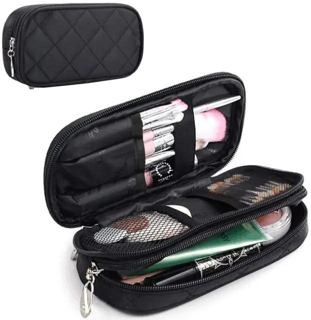 Small Makeup Bag For Purse Mirror Mini Pouch Travel Organizer Cosmetic Case