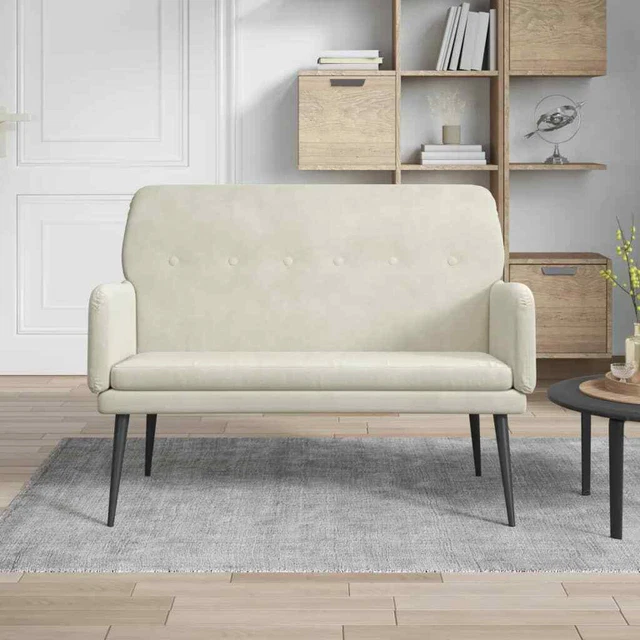 Vidaxl Panca Crema 108x79x79 cm in Velluto