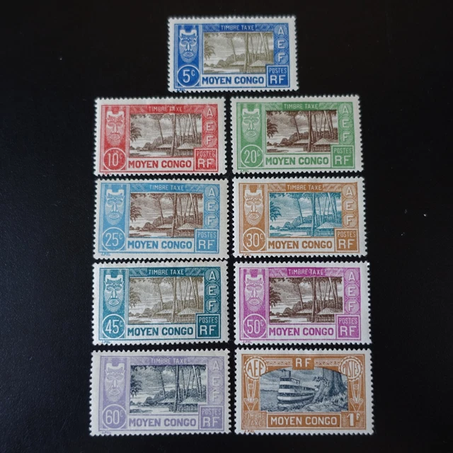 France Colonie - Congo Francais Timbre Taxe N°12/20 Neuf * Mh