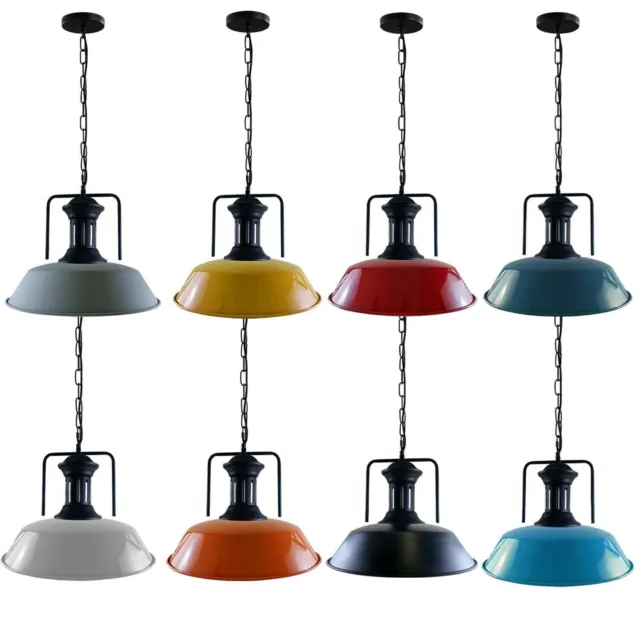 New Modern Vintage Industrial Ceiling Pendant Light Lampshade Chandelier Lamp UK