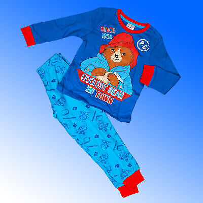 Paddington Bear Pyjamas Kids Full Length Long Sleeve Boys Girls Unisex Pjs Set