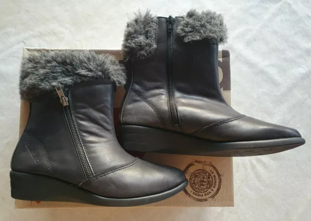 Bottines noires en cuir neuves Le Routard modèle Monzon taille 37 (pa)