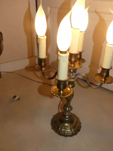 Paire de candélabres chandeliers 5 feux en bronze