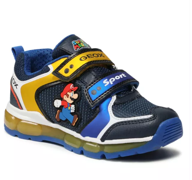 Sneakers strappo Geox Android Super Mario Bambino CON LUCI blu e giallo