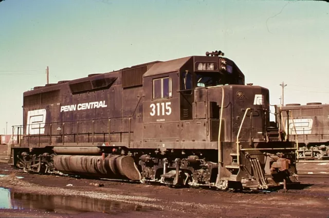 Duplicate Slide Penn Central Gp-40 #3115 Detroit, Michigan March 10, 1974