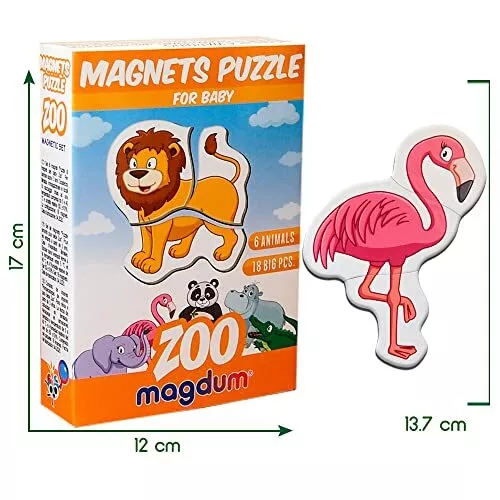 6 Zoo Magnete Kinder Puzzle ab 3 Jahren - Magnete Kinder für magnettafel - 3