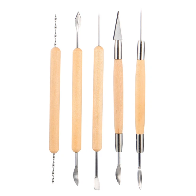 5 piezas herramientas de arcilla kit de conformación de arcilla de madera herramientas de modelado de arcilla