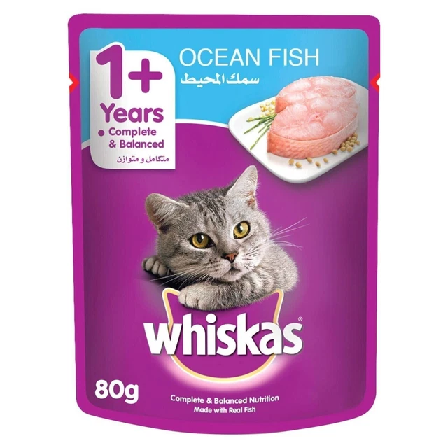 Whiskas Mojado Gato Comida Ocean Peces Bolsa 80g Mundial