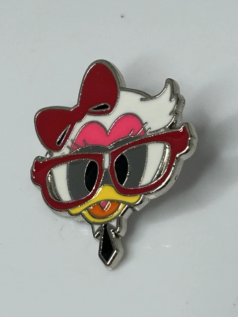 Disney Daisy Duck Pink Librarian Cat Eye Glasses Nerds Rock Pin Trading