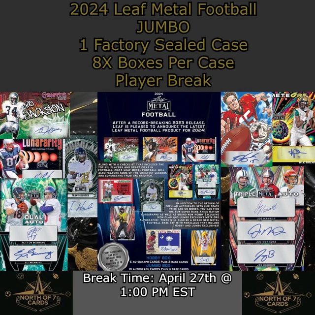 LUKE MCCAFFREY 2025 Leaf Metal Football JUMBO 1X Case Player BREAK 1