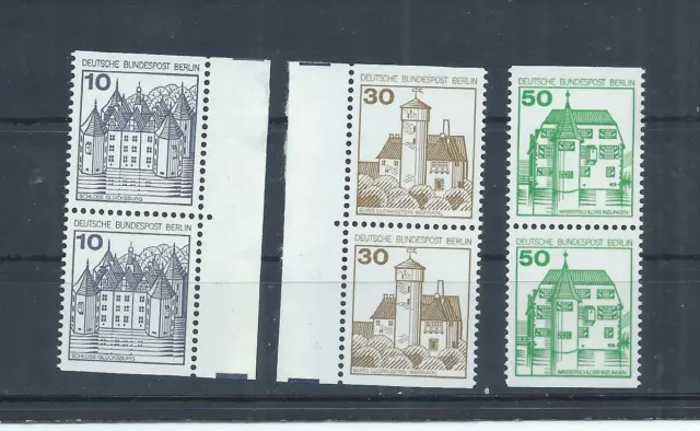Berlin stamps. 1977 A few of the Castles booklet pane stamps MNH (M538)