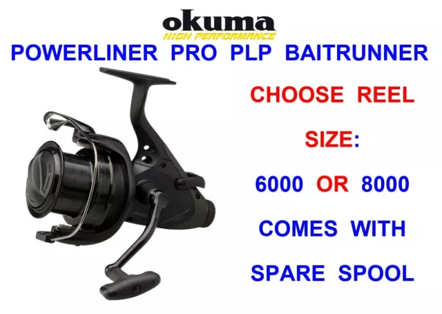 Okuma Powerliner Pro Baitfeeder Reel Big Pit Carp Fishing Free Spool Bait Runner