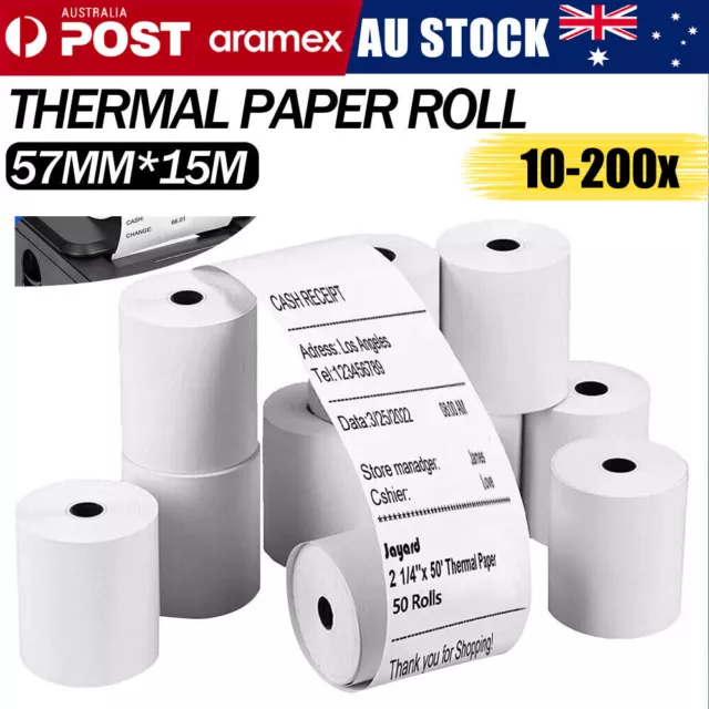 10-200 Rolls 57x38mm EFTPOS Thermal Paper POS Cash Register Receipt Paper Roll