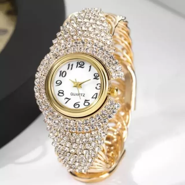 Luxury Fashion Women Rhinestone Quartz Watch Bracelet Bangle Wristwatch Gift New 2