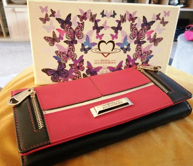 MODA ACCESSORIES RED black Purse Wallet 5.50 PicClick UK