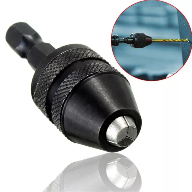 1/4'' Hex Shank Keyless Drill Bit Chuck Adapter Converter Quick Change Tool Set