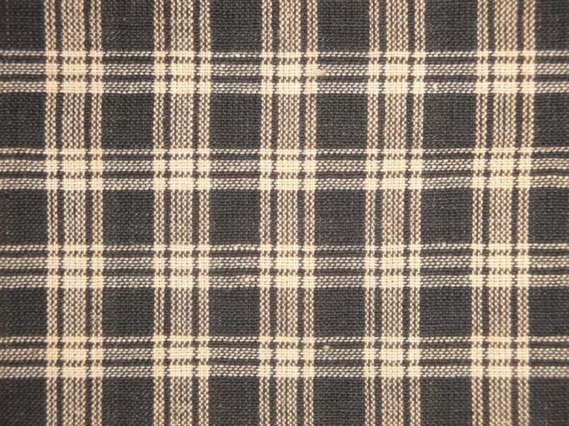 Homespun Fabric by the yard, Cotton Material, Farmhouse, Country, Black  Check