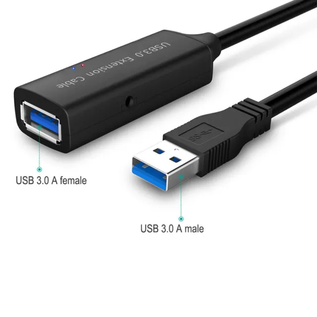 Active USB 3.0 A Male to Female Extension Cable 5M 10M 15M with Booster for PC 3