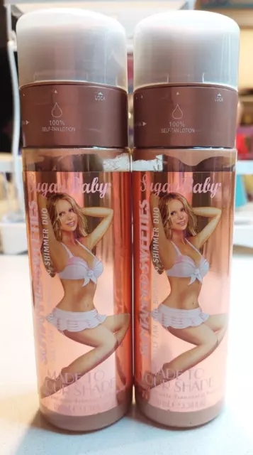 New Sugar Baby Made To Your Shade Self Tan & Bronzing Shimmer Duo 200ml X2
