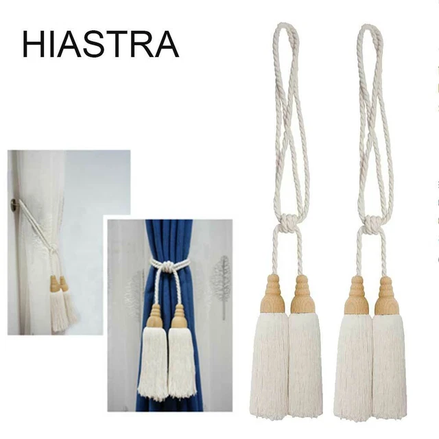 Beige Tassels Curtain Tieback Tie Back Holdback Braid Home Window Curtains Rope