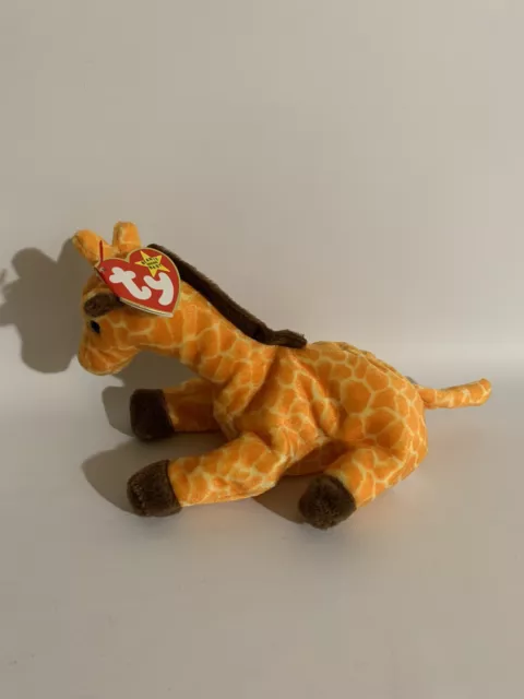 Rare Retired 1995 Ty Beanie Baby Twigs The Giraffe With Pvc Pellets/Errors