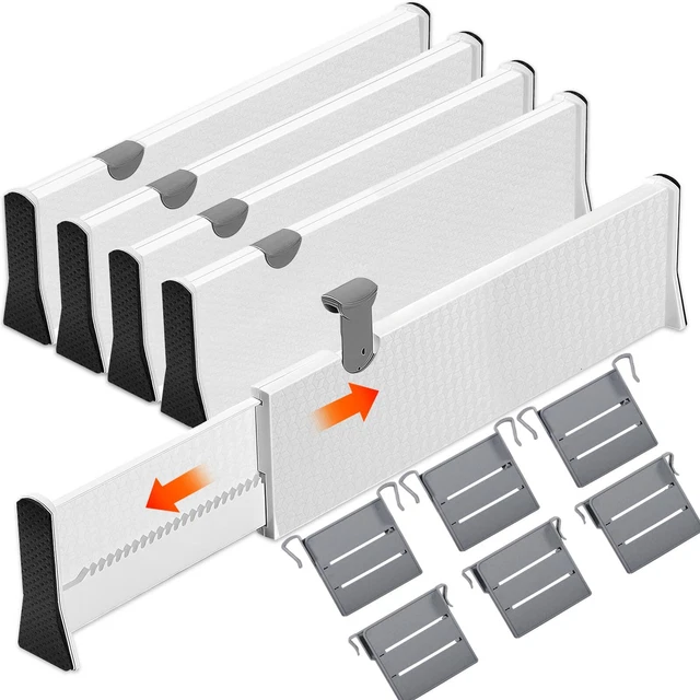 Lot De 16 Séparateurs De Tiroir En Bambou Réglables 43-56 Cm | Organiseur Extensible Pour Cuisine, Vêtements, Outils