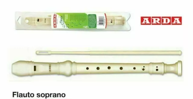 flauto Arda soprano dolce smontabile 3 pezzi son scovolino per la pulizia