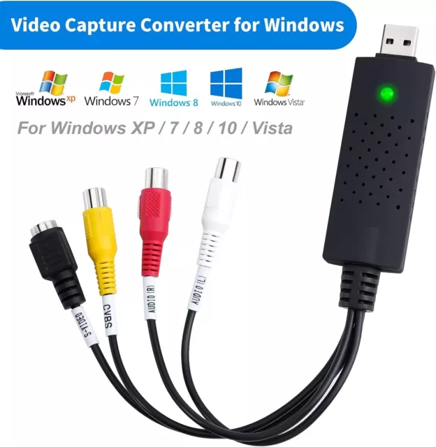 USB 2.0 TV Video Audio Grabber Capture Konverter Video Recorder Adapter Kabel.