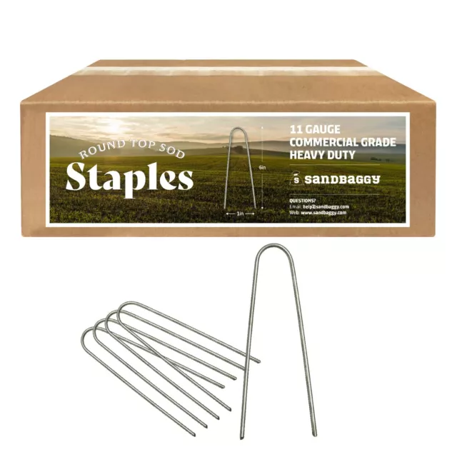 Sandbaggy Rust-Free 6-Inch Landscape Staples~ Sod Tissu - (Spécial Rond Broches)