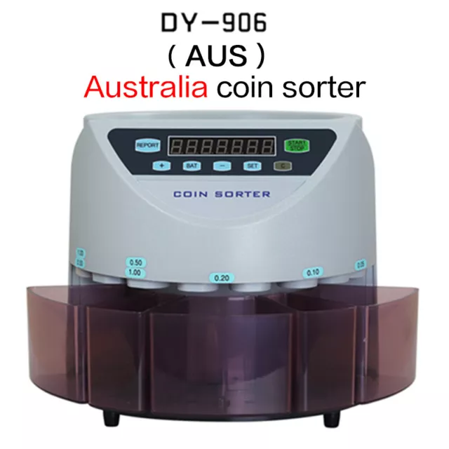 Led Display Digital Automatic Electronic Australian Coin Counter Sorter Machine