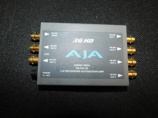 AJA 3GDA 3G/HD/SD 1x6 Reclocking Distribution Amplifier