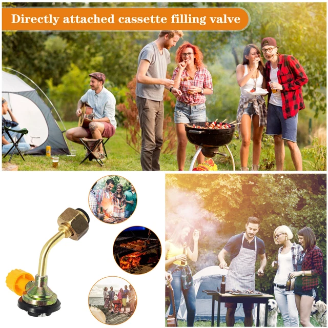INTEGRATED GAS FEFILLTER Direct Connection Gas Cylinder Coupler Camping ...