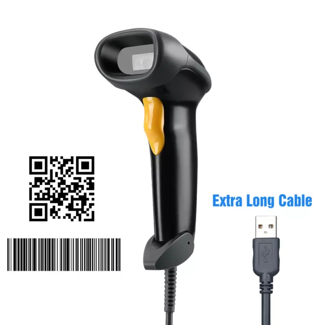 Eyoyo 1.5m Wired 1D QR 2D Barcode Scanner Automatic Scanning for Windows Mac OS