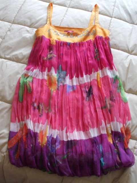 Robe Modulable En Soie Rose High Use, Taille 42, Neuve Sans étiquettes, Genou, Sans Manches