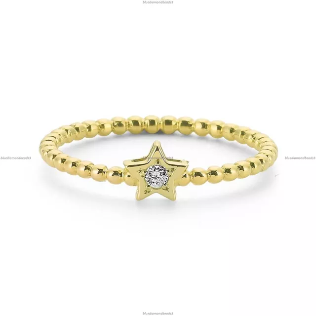 0.03 Karat Diamant Star Gold Kunst Deko Diamantring für Mädchen 14k Gold