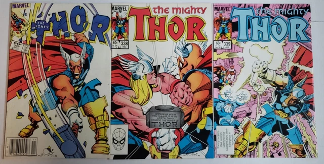 The Mighty Thor #337-339 1st App of Beta Ray Bill Newsstand Edition Marvel