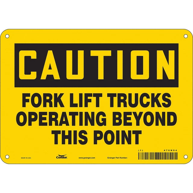 CONDOR 476N94 Safety Sign,10" Wx7" H,0.032" Thickness