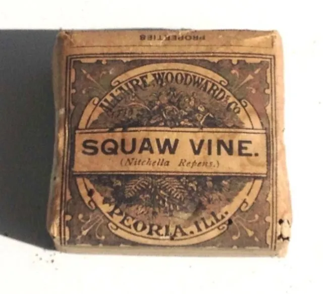 c1890 antique UNUSED SQAW VINE QUACK MEDICINE homeopathic SUPRESS URINE DROPSY