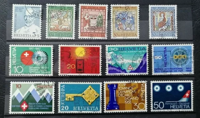 SUIZA 1967 Sellos LOTE DE 3 JUEGO USADO