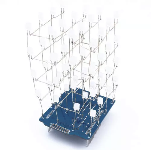 4X4X4 Light Cube Kit LED DIY suite Kit Blue for Arduino Shield