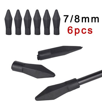 6pcs sicurezza Soft Gomma stati GIOCO pratica Freccia Testa PUNTE DI FRECCIA 7mm/8mm 