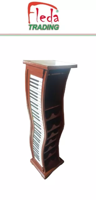 Porte-Bouteille de Sol, décoration Piano, gobelet en Bois, dim.cm.36x35x125h